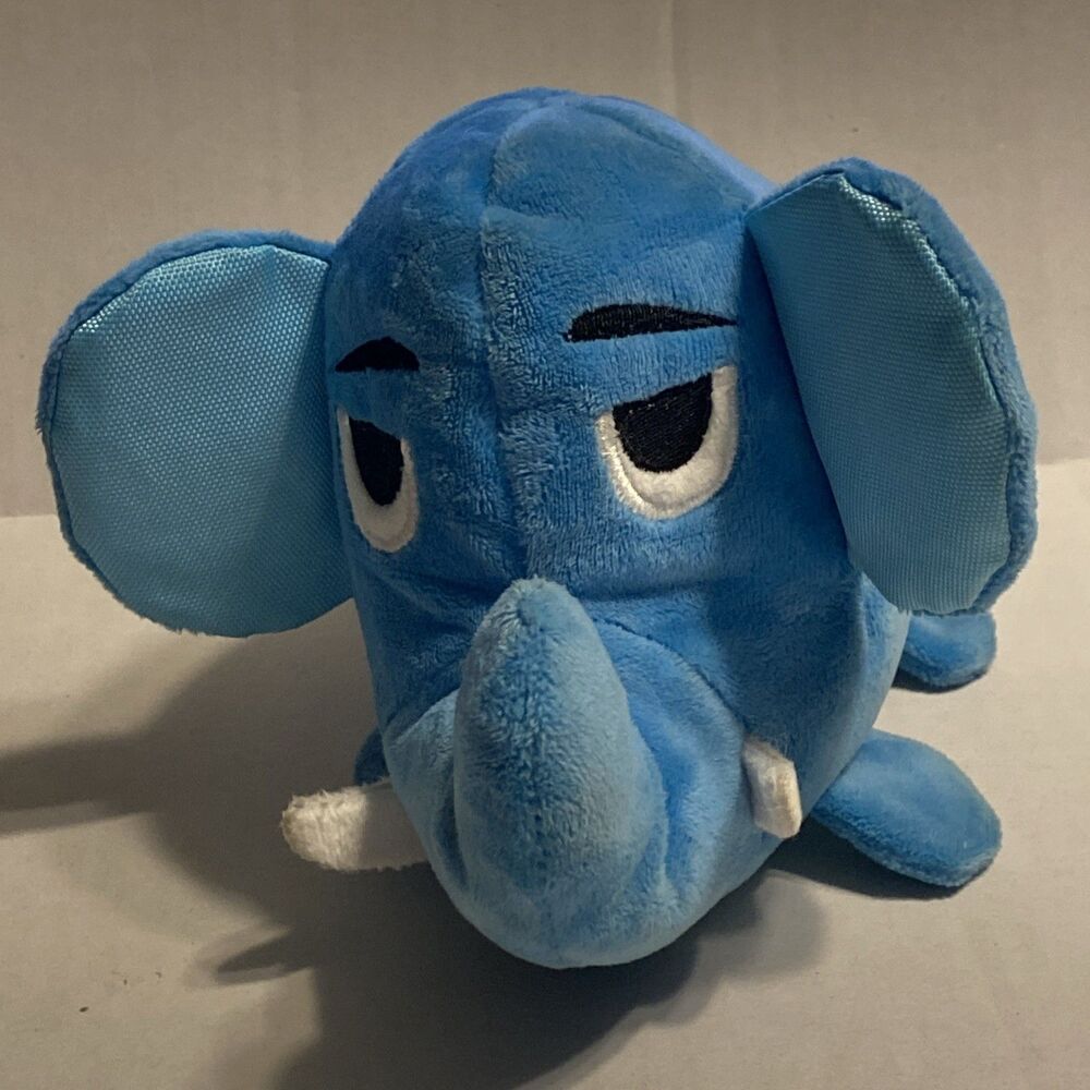 Bark Box Blue African Elephant Dog Toy Large Squeak Crinkle 8"